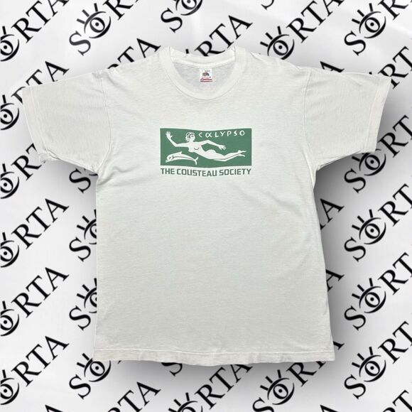 VTG 90s Calypso The Jacques Cousteau Society Short Sleeve T Shirt (Size L) RARE - Picture 1 of 12